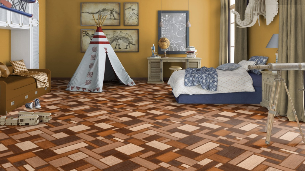 Бытовой линолеум в интерьере