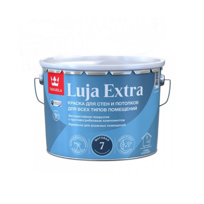 Краска для стен и потолков, Tikkurila Luja Extra, матовая, белая, 9 л