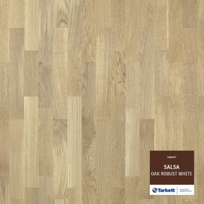 Паркетная доска Tarkett Salsa Дуб Робуст Белый Браш трехполосная