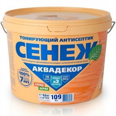 Антисептик тонирующий Сенеж Аквадекор 109 "Орех" 9 кг