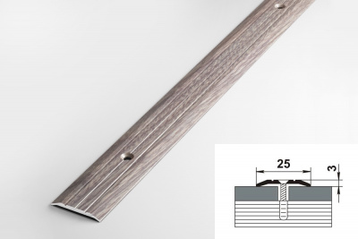 Алюминевый профиль ПС 01 045 Дуб дымчатый 0.9м