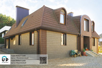 Фасадные панели Щепа S-Lock Каштан