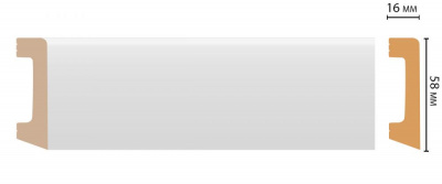 Плинтус Decomaster D234 2000*58*16 мм (Дюропрофиль)