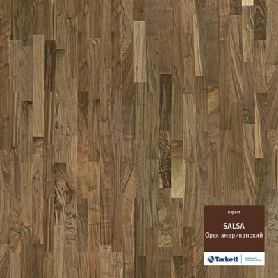 Паркетная доска Tarkett Salsa Орех американский трехполосная