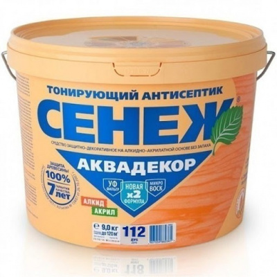Антисептик тонирующий Сенеж Аквадекор 112 "Дуб"  9 кг