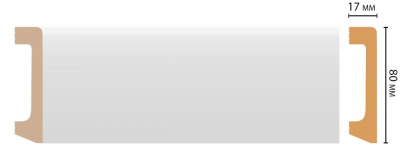 Плинтус Decomaster D235 2000*80*17 мм (Дюропрофиль)