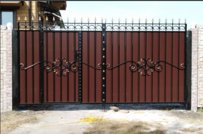 Кованые ворота МП со встроенной калиткой Кованые ворота МП со встроенной калиткой