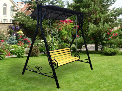 Кованые качели №4 под крышей (разборные) (2635х1670х2510) Кованые качели №4 под крышей (разборные) (2635х1670х2510)