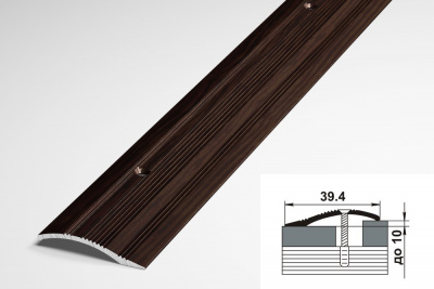 Алюминевый профиль разноуровневый ПР 02 095 Дуб венге 0.9м