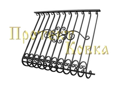 Кованые перила ПБО-1 с ромашкой