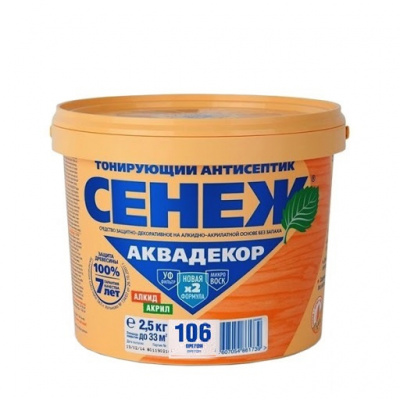 Антисептик тонирующий Сенеж Аквадекор 106 "Орегон" 2,5 кг