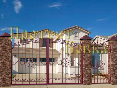 Кованые ворота ОСАТ 15-52 прозрачные