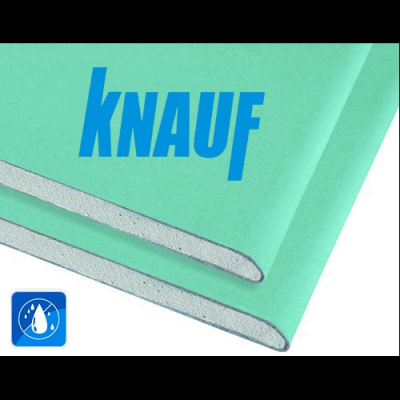 Гипсокартон влагостойкий Кнауф 2500х1200х12,5мм (ГКЛВ) Гипсокартон влагостойкий Кнауф 2500х1200х12,5мм (ГКЛВ)