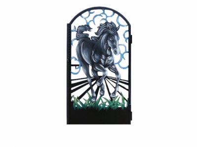 Калитка художественной резки с росписью №34 "Табун"