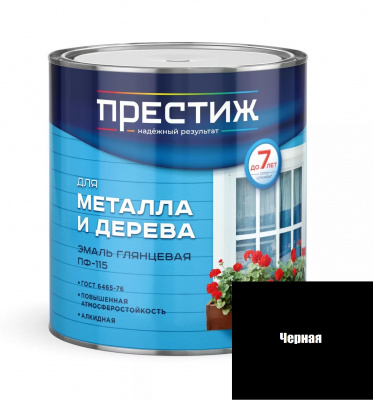 Эмаль Престиж ПФ-115 "Чёрная" 1,9л