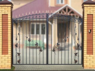 Кованые ворота Дачные арочные Лоза 2