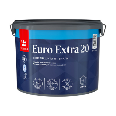 Краска Euro Extra-20 (Евро-20) TIKKURILA 9л белый