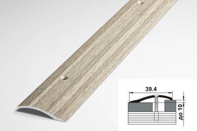 Алюминевый профиль разноуровневый ПР 02 087 Дуб беленый 0.9м