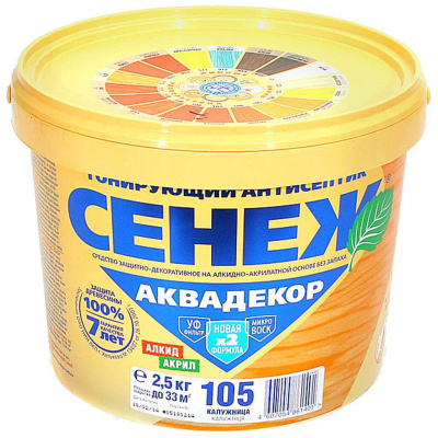 Антисептик тонирующий Сенеж Аквадекор 1056 "Калужница" 2,5 кг