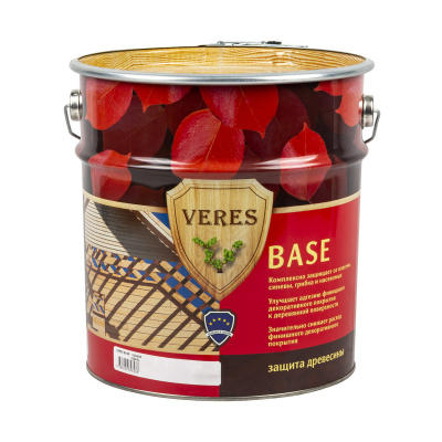 Грунтовка по дереву Veres Base, бесцветная, 9 л