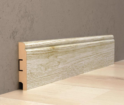 Плинтус Decomaster Дуб Перламутровый 2400х80х16 мм (Artiva)