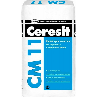 Клей для плитки и керамогранита Ceresit CM 11 (25КГ) Клей для плитки и керамогранита Ceresit CM 11 (25КГ)