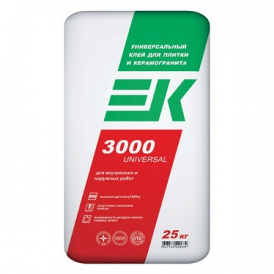Клей для плитки ЕК 3000 (25кг) UNIVERSAL Клей для плитки ЕК 3000 (25кг) UNIVERSAL